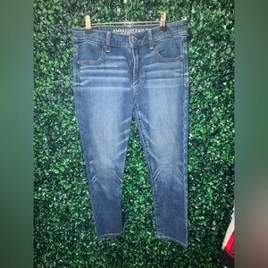 American Eagle Outfitters Blue Cropped Slim Jeans